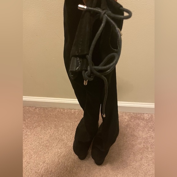 ASOS over the knee boot chunky heel w/adjustable strings to fit thigh. Size 11 - Picture 5 of 6